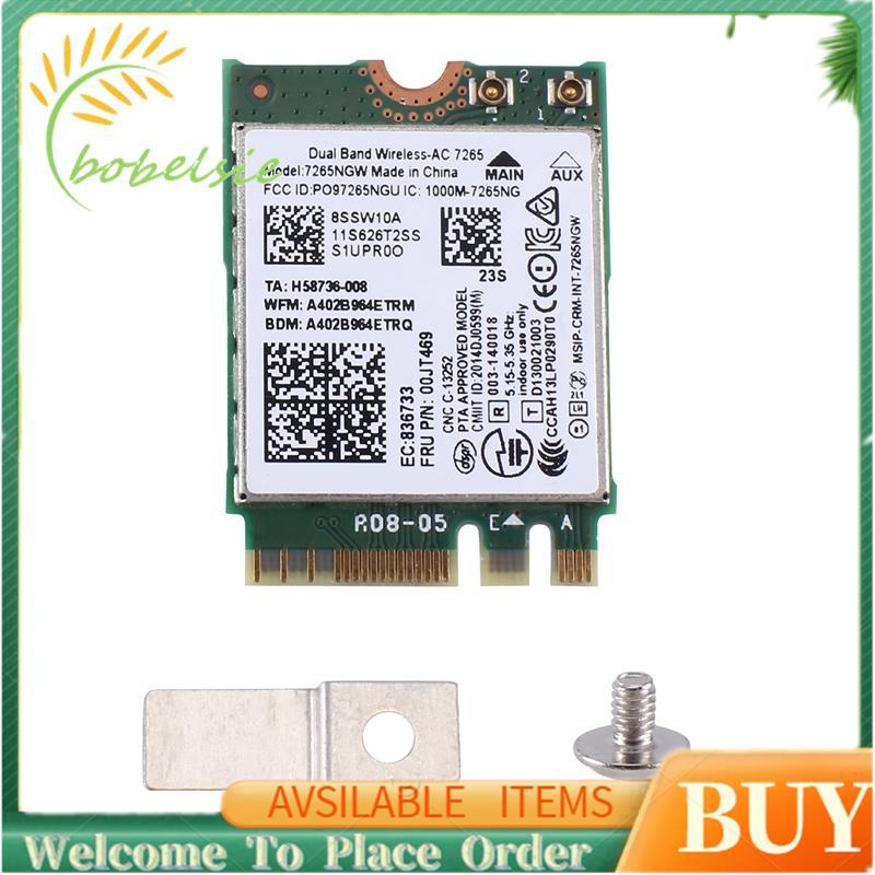 1 Cái AC7265 7265NGW Thẻ WiFi FRU00JT469 802.11AC NGFF BT4.0 Phụ Kiện Thay Thế Phụ Kiện Cho Lenovo T