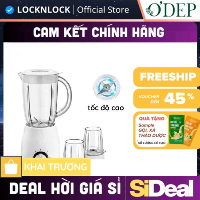 Máy xay sinh tố đa năng LocknLock 1.2L Chính hãng 3 cối 350W EJM462 có thể xay hạt khô, xay thịt - S