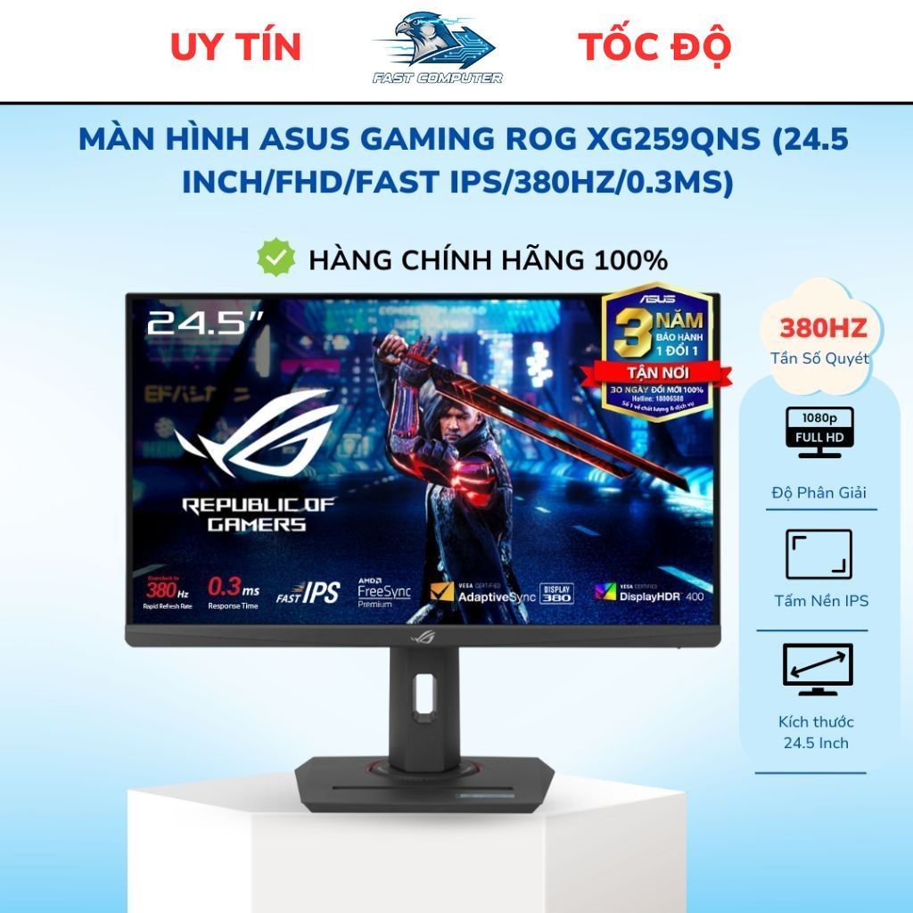 Màn hình Asus GAMING ROG XG259QNS (24.5 inch/FHD/Fast IPS/380Hz/0.3ms)