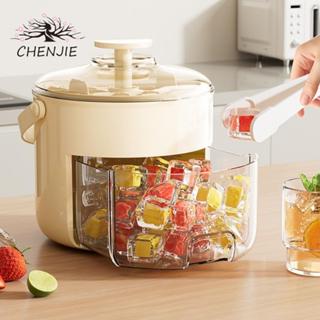 CHENJIE Khuôn làm đá viên CHENJIE, Máy làm đá dung tích lớn đa chức năng, Hộp làm đá di động hai lớp sáng tạo Đồ uống lạnh