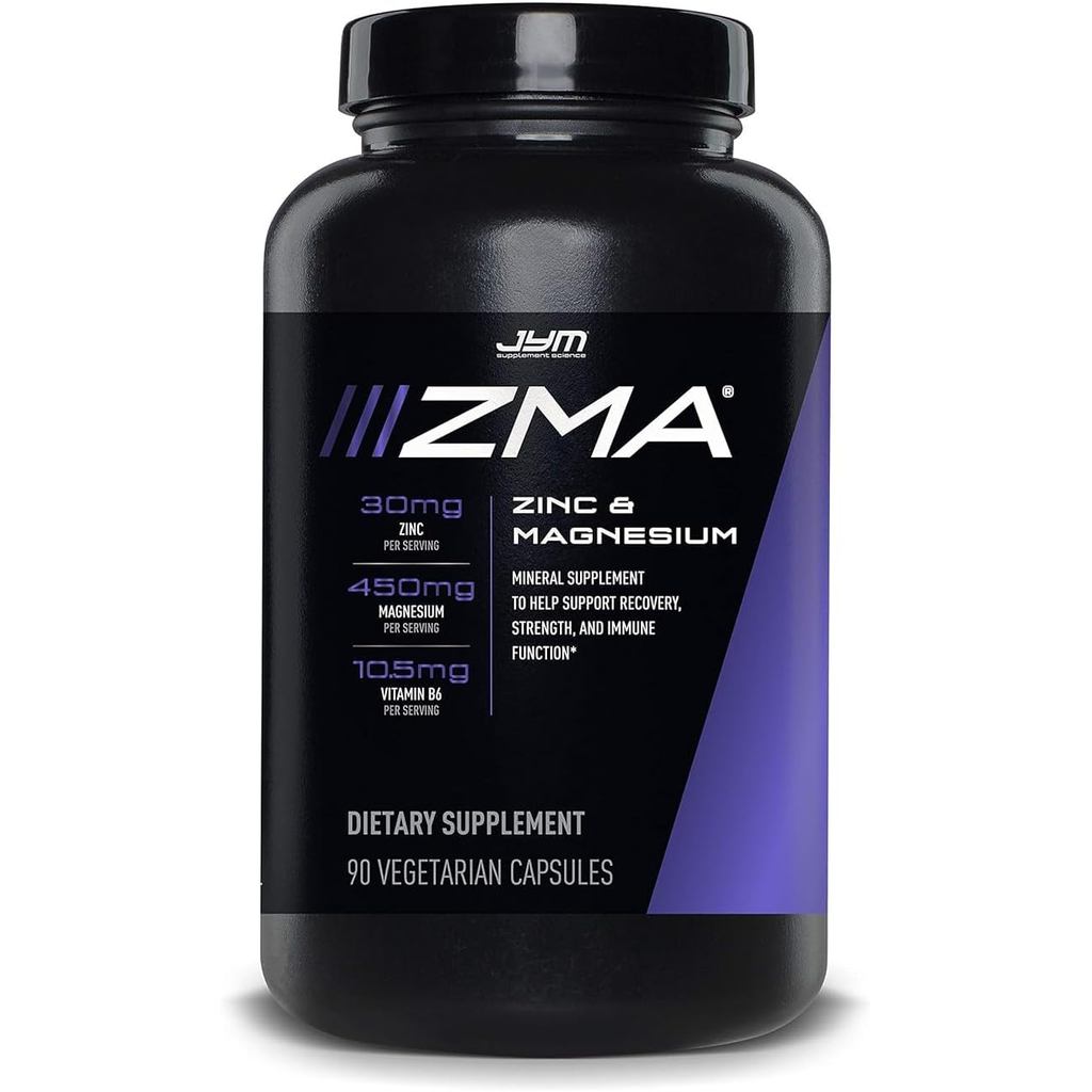 ZMA JYM, Bổ sung kẽm & Magiê - Kẽm, Magiê và Vitamin B6, Khoa học bổ sung YM, 90 Viên nhộng chay