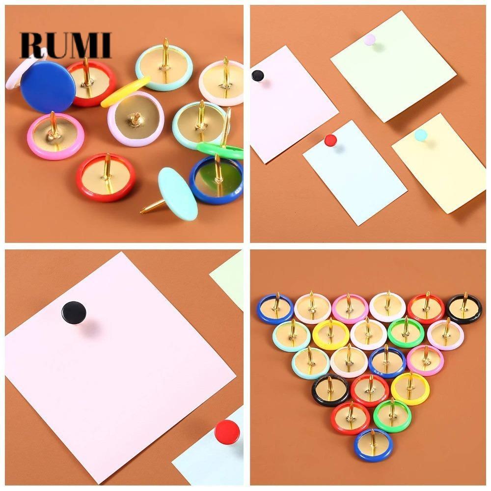 RUMI‌ 100 Chân đẩy tròn, Tacks Point Bulletin Vẽ Tacks, Ngón tay cái Màu kim loại Đầu tròn Cork Boar