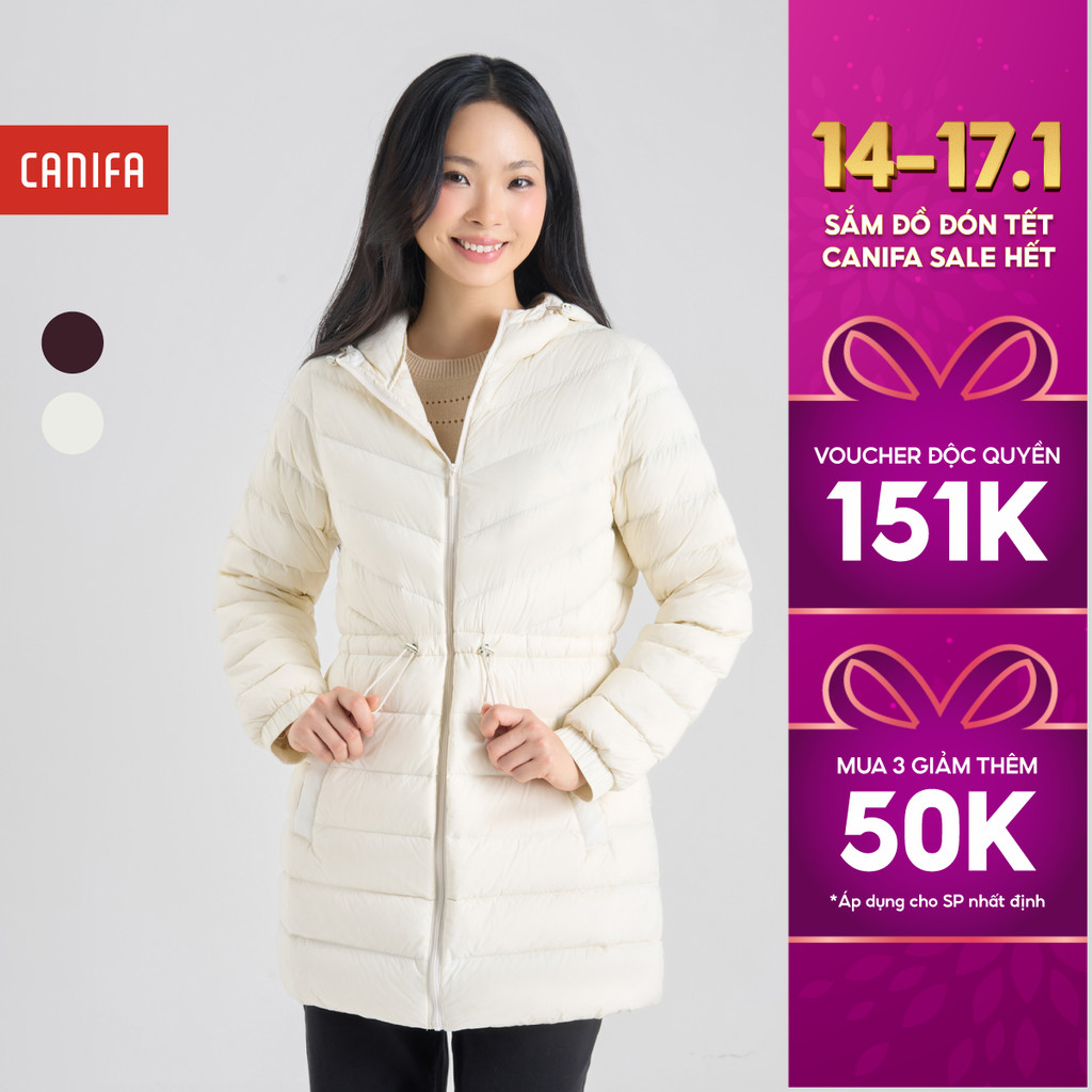 Áo khoác lông vũ nữ dáng dài siêu nhẹ siêu ấm CANIFA 6OT24W010