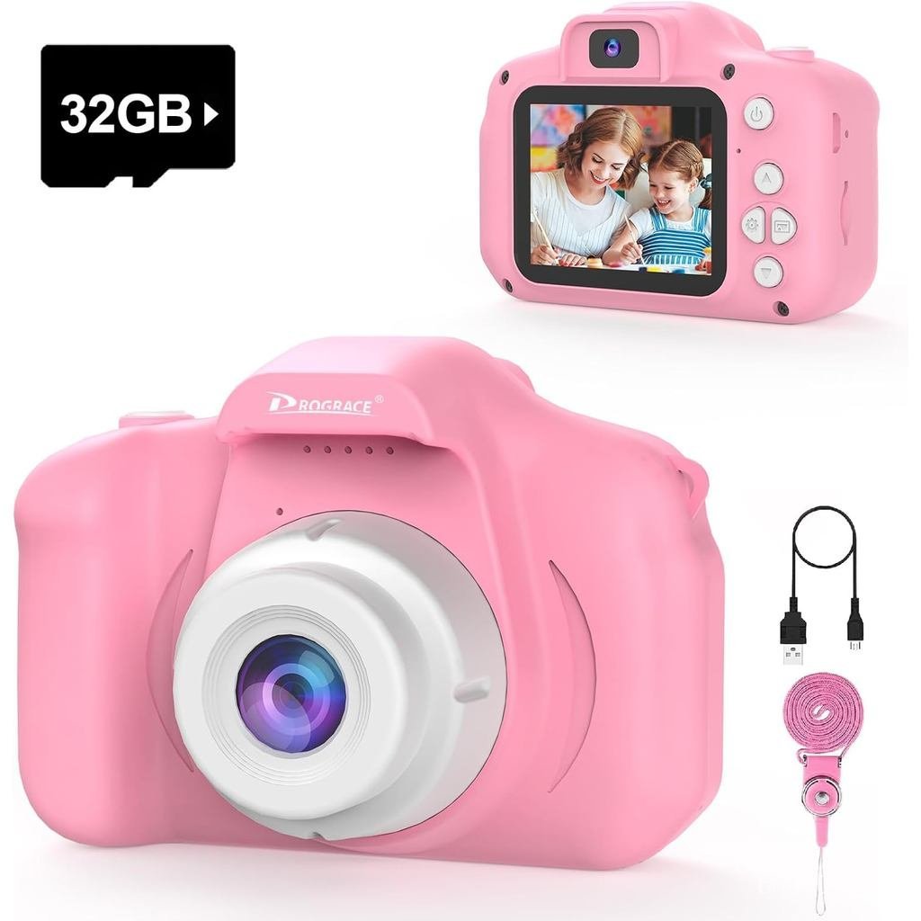 Camera kỹ thuật số PROGRACE cho trẻ em, Camera trẻ mới biết đi 40MP FHD 1080P với Zoom 4-16X và chốn