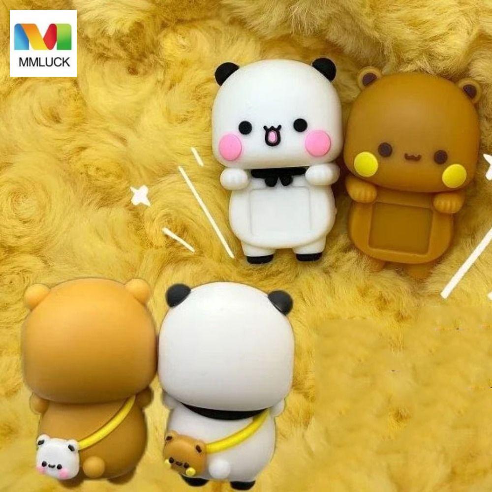 MMLUCK 1 / 2 Búp bê đồ chơi Panda Bubu và Yier, Đồ trang trí bàn trưng bày máy tính Yier Bubu Đồ tra