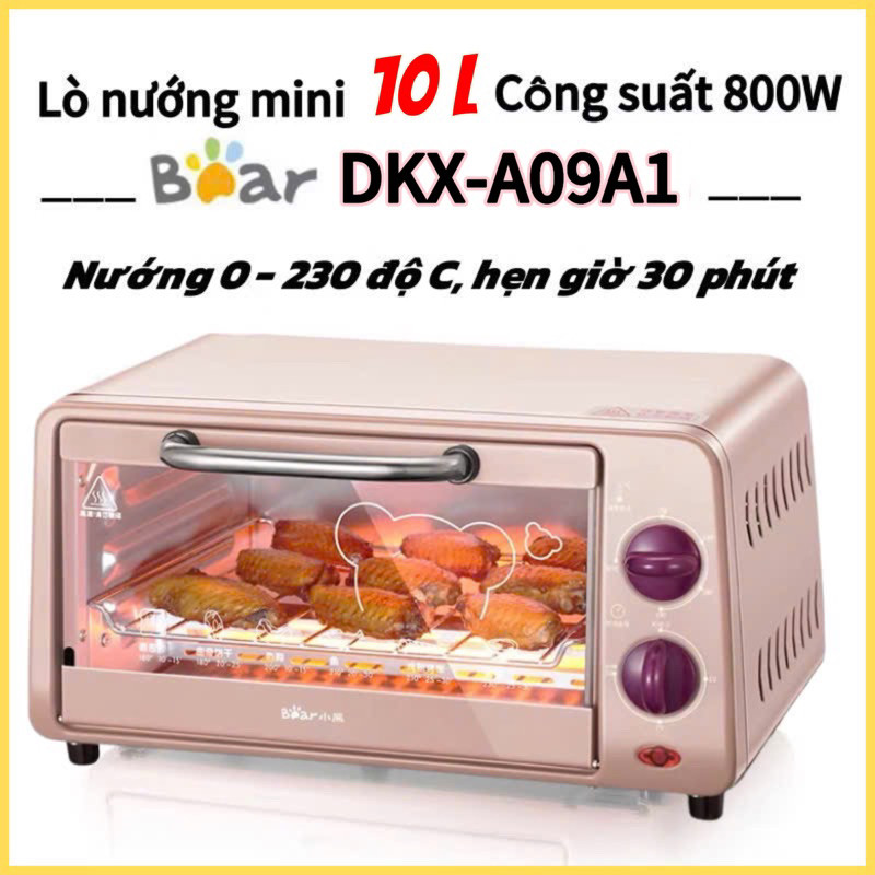 SALE Lò nướng điện Bear DKX-A09A1 dung tích 10L, hẹn giờ 30p công suất 800W BH 12 tháng