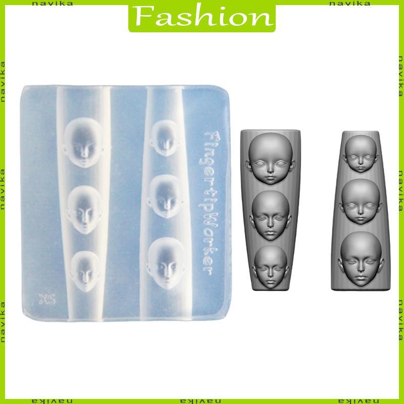 NA Búp Bê Mặt Móng Tay Nghệ Thuật Khuôn Silicon Cho Nữ Bé Gái Phụ Kiện Móng Tay Làm Khuôn