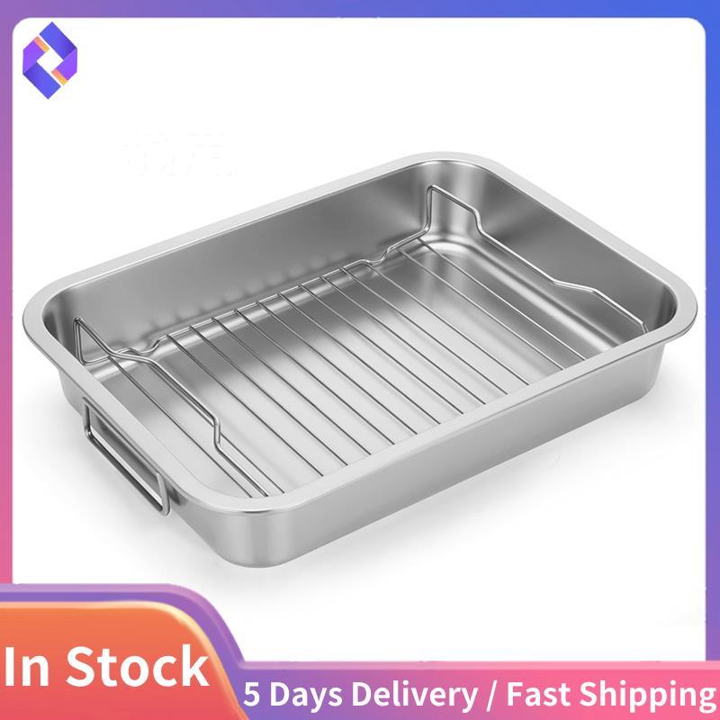 Chảo nướng bằng thép không gỉ cho gà, rau củ, Lasagna