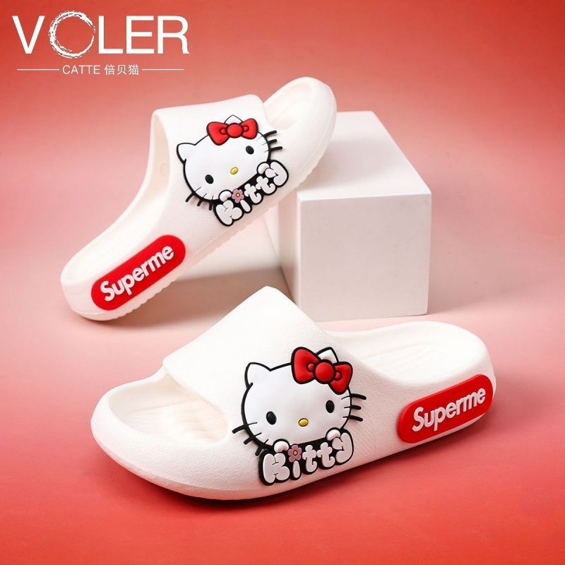【JsS】Hello Kitty Children's Slippers for Girls 2026 New Autumn Indoor Non-Slip Soft Sole Sandals for