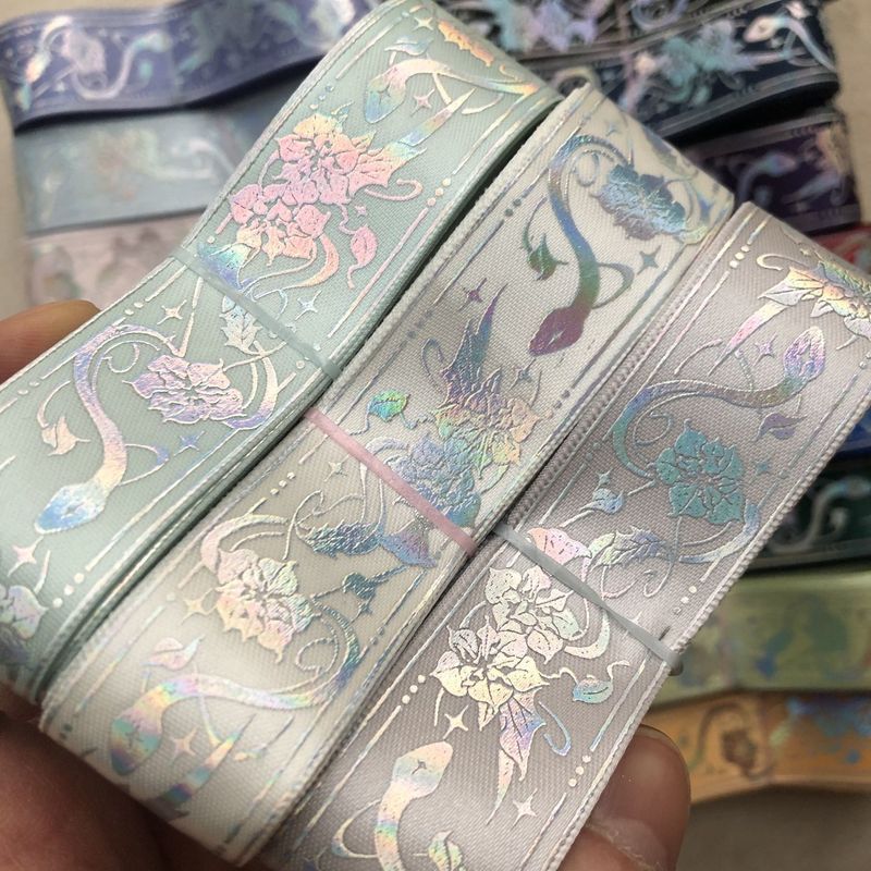 Chất liệu DIY 5yard * 2.5CM Guimei bạc dệt ruy băng trơn