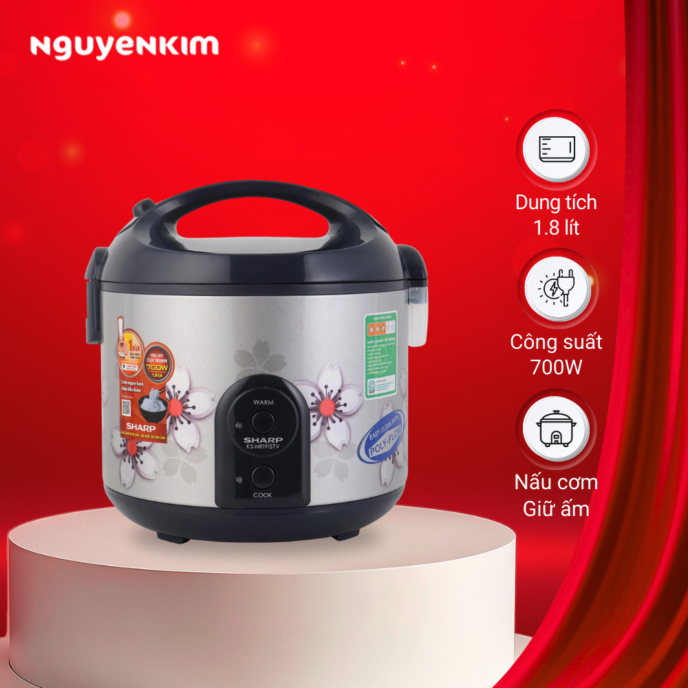 Nồi cơm điện Sharp 1.8 lít KS-NR191STV