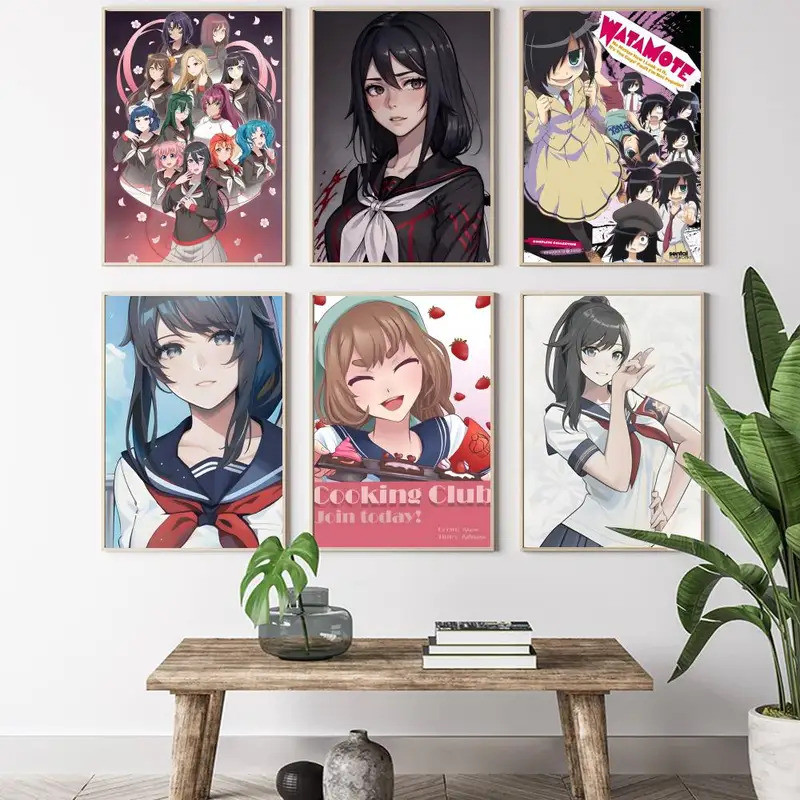 Yandere Simulator Poster HD nghệ thuật dính tường chống thấm nước nhà phòng khách phòng ngủ thanh tr