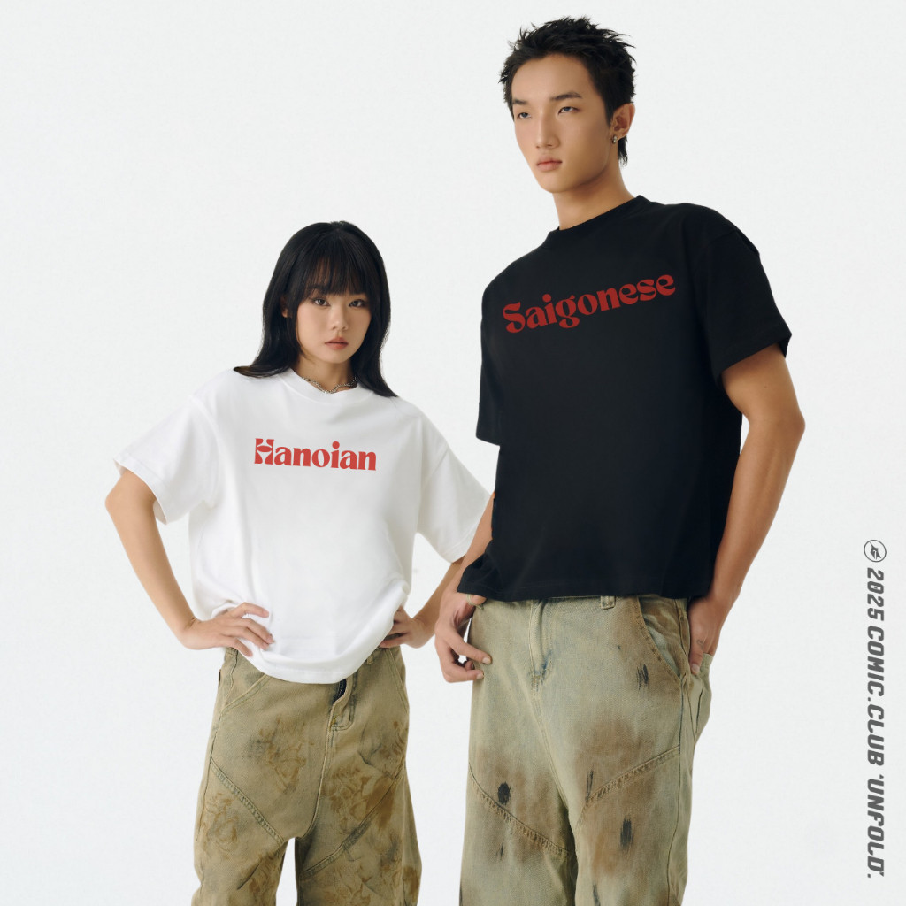 Áo thun Boxy 'SAIGONESE', 'HANOIAN' 100% Cotton 2 chiều - COMIC Boxy T-shirt