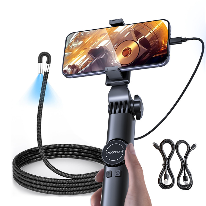 Camera nội soi Cenzimo 8 đèn LED 360° Chân đế xoay chống nước cho tường ống ô tô iOS Android