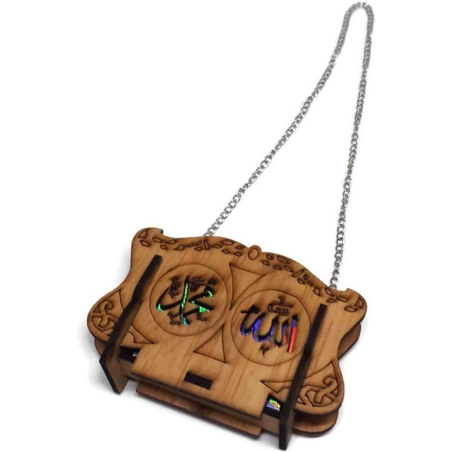 Gương Ô Tô Treo Trang Trí AMN-165 Hồi Giáo Quyến Rũ Trang Trí Hồi Giáo Mini Al-Quran Bằng Gỗ Hộp Nhỏ