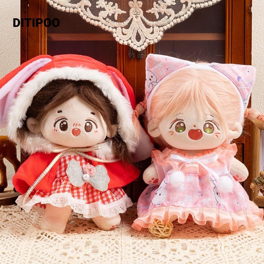 Ditipoo Váy búp bê Cotton 20cm, Bộ quần áo búp bê xinh xắn dễ thương, Phụ kiện búp bê Trang phục búp