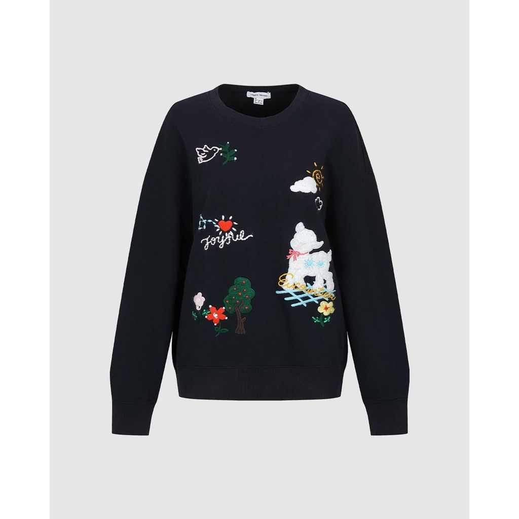 URBAN REVIVO - Áo sweatshirt nữ cổ tròn tay dài phối họa tiết_UYL460034-L8A
