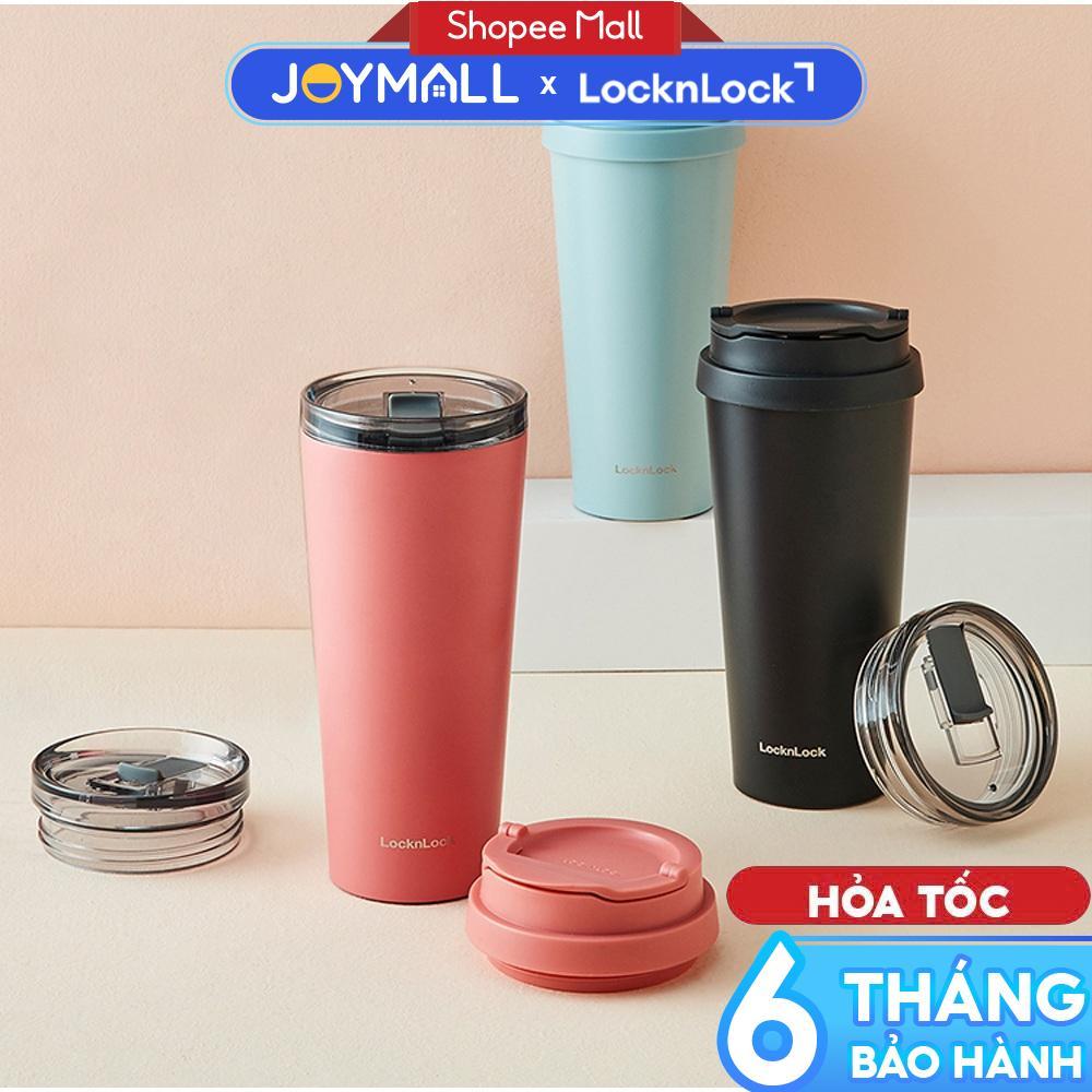 Ly giữ nhiệt LocknLock LHC4279 540ml, Hàng chính hãng, 2 nắp tiện lợi, đế silicone - JoyMall