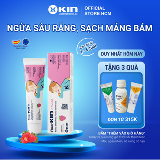 Kem Đánh Răng Kin Trẻ Em Fluor Kin Infantil Ngừa Sâu Răng, Sạch Mảng Bám Cho Trẻ Em Từ 1-6 Tuổi, Vị Dâu 50ml