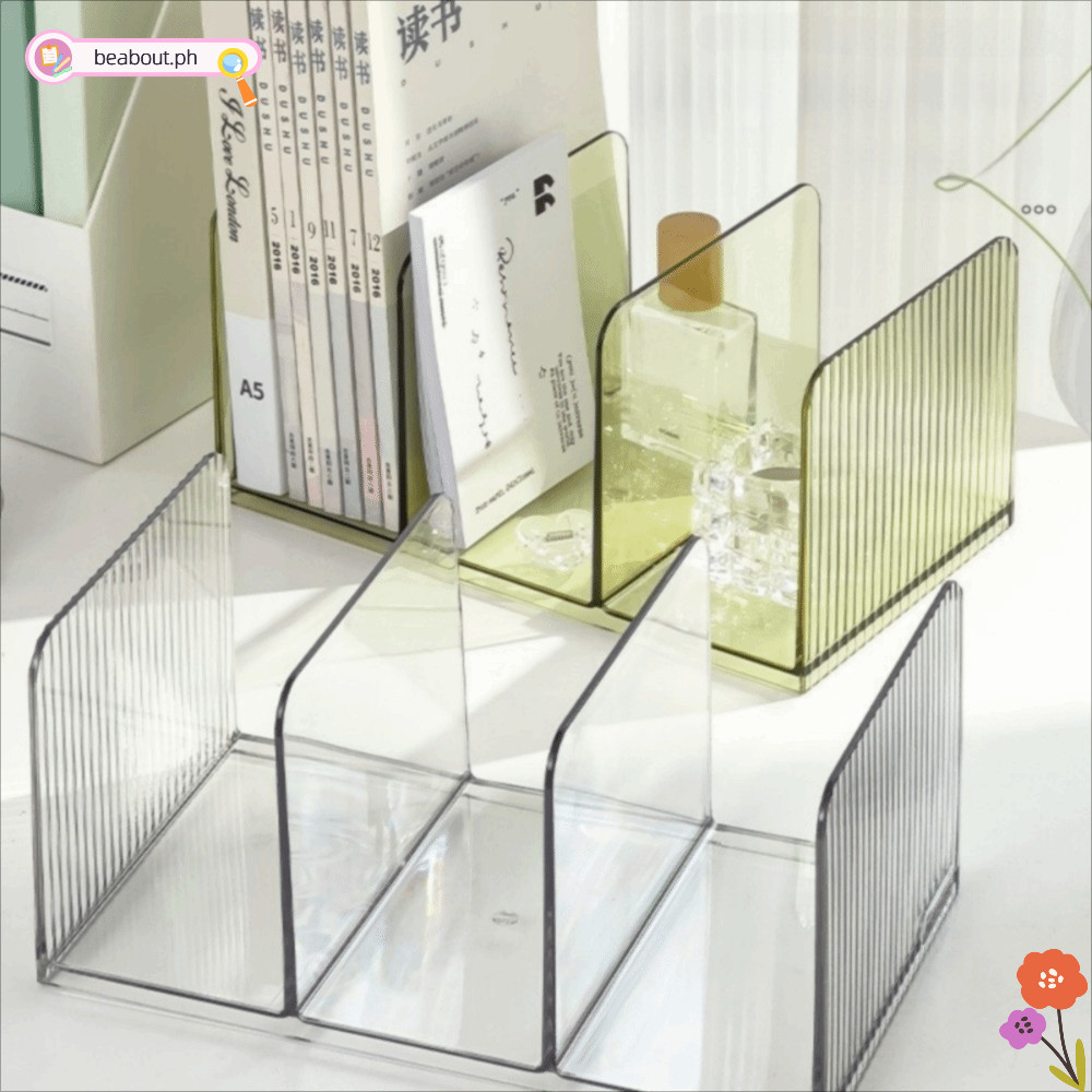 Giá đỡ sách BEABOUT, Giá sách trong suốt Bookend, Hộp đựng sách PET Văn phòng phẩm trường học