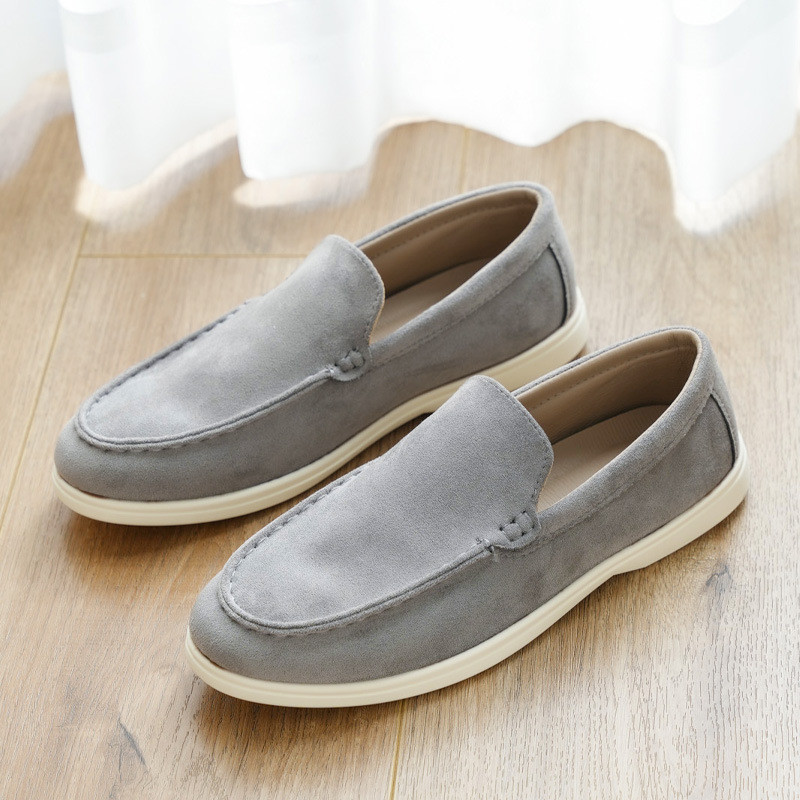 Bán Chạy Một Chân Da Lộn Loafers Cover-Foot Loafers Thời Trang Thường Ngày Peas Giày Nam