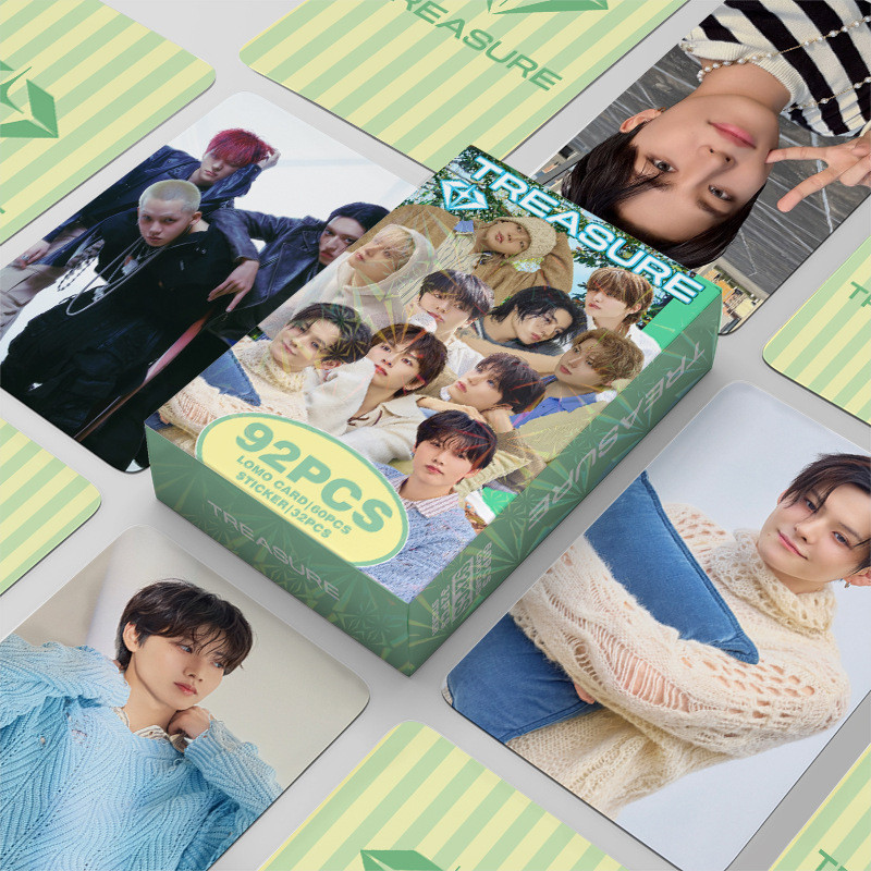 Kpop TREASURE 2026 MÙA HỢP Photocard Lomo Card 60 chiếc Thẻ + 32 chiếc Nhãn dán