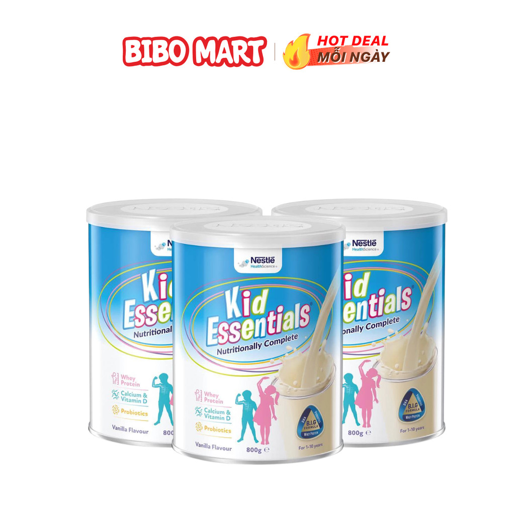 Sữa Nestlé Kid Essentials Thụy Sĩ Vị Vani Phát Triển Thể Chất Toàn Diện Từ 1-10 Tuổi 800g-Bibo Mart