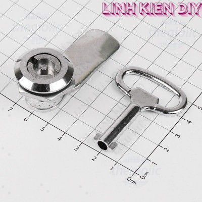 MS705-1-2 Khoá Tủ Điện Tròn Cao 18mm, Kẽm Mạ Chrome, Kèm Chìa Khóa Linh Kiện DIY