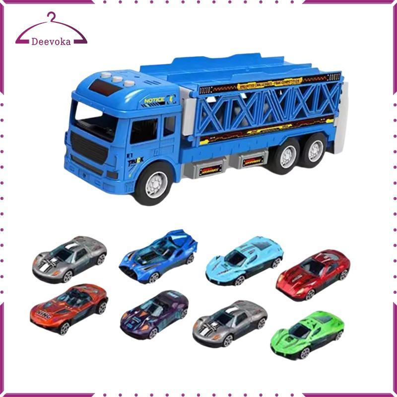 Bộ đồ chơi xe tải vận chuyển với 6 ô tô