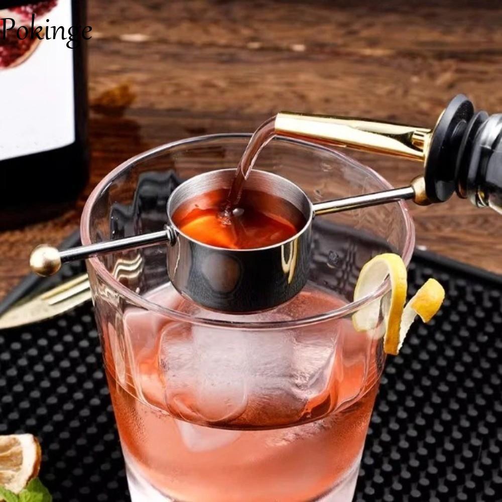 POKINGE Cocktail Jigger, Cốc đo thanh dài 30ml, Thiết kế hạt đôi chuyên nghiệp Thép không gỉ Dụng cụ
