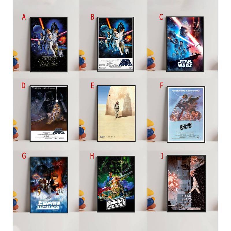 Poster Canvas Star Wars In Phim Retro Cho Trang Trí Tường Phòng Ngủ