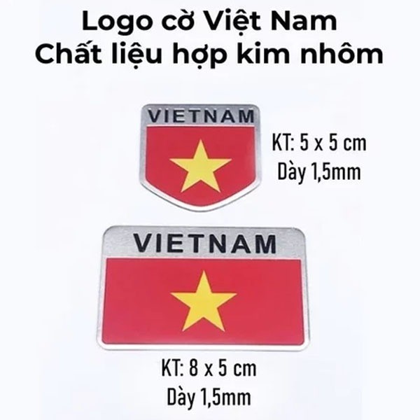 Tem nhôm cờ Việt Nam dán xe ô tô xe máy băng dính 3M Tem nhôm cờ Việt Nam，Sử dụng băng dính 3M chắc 