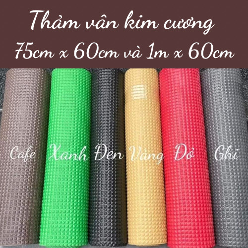 Thảm lót sàn vân kim cương lẻ kích thước 75cm x 60cm, 1m x 60cm và 1m x 1.2m