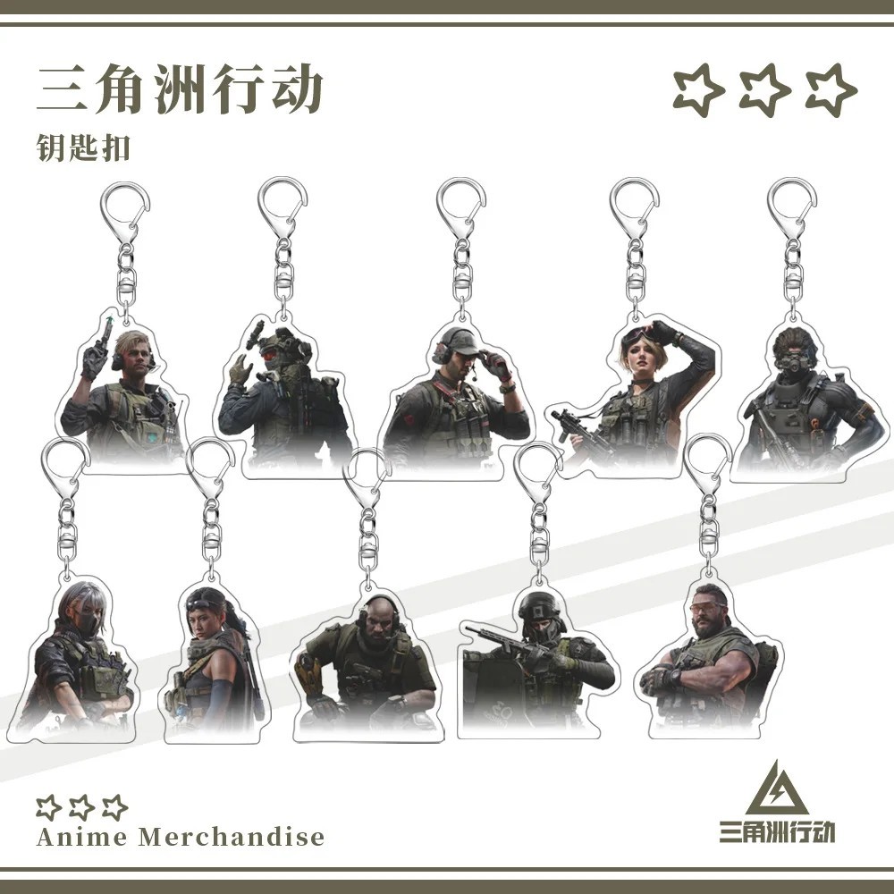 Móc khóa Delta Force Game Roy Smee Kai Silva Zoya Panchenkova mô hình Acrylic Mica trong suốt phụ ki