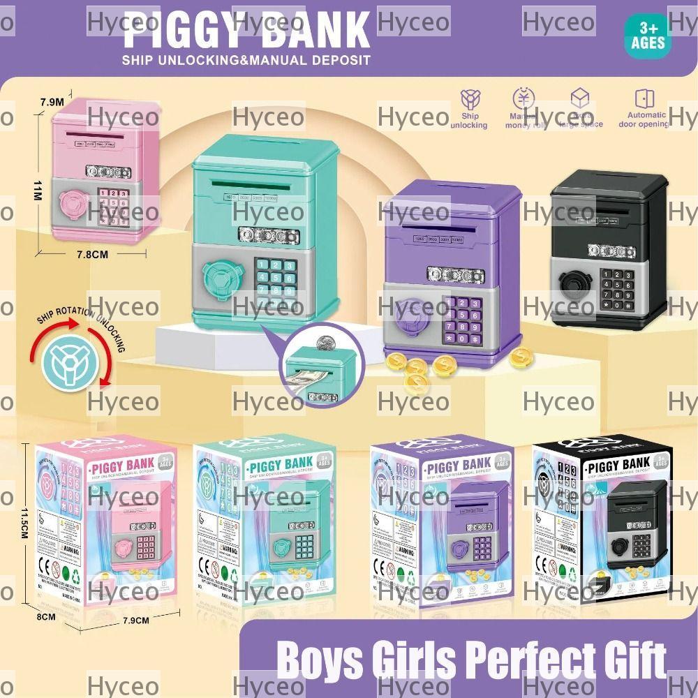 Hộp đựng tiền tiết kiệm tiền HYCEO, Mật khẩu trẻ em Đồ chơi trẻ em Heo đất, ATM Mini Đồ chơi tiết ki