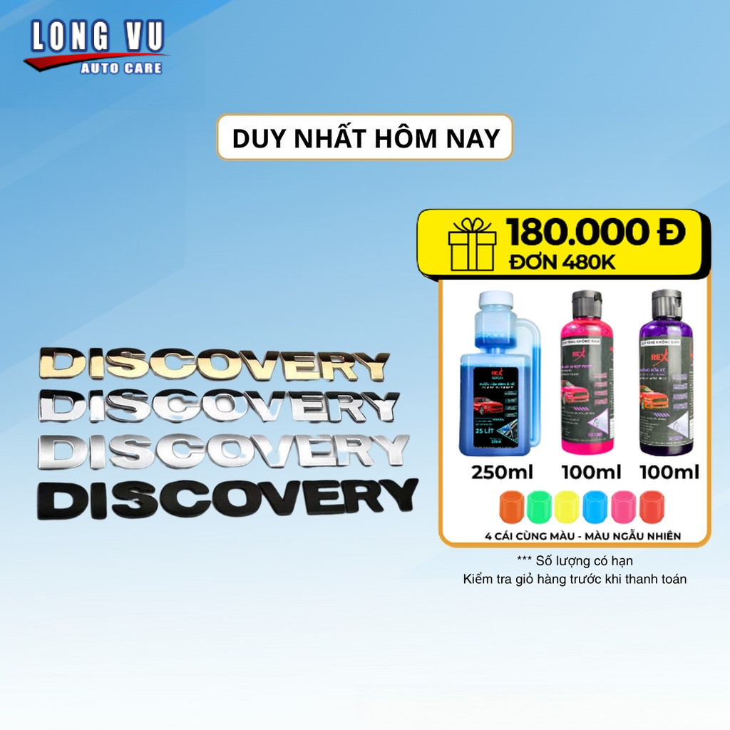 [CHÍNH HÃNG] Tem DISCOVERY chữ nổi trang trí xe hơi ô tô - Hàng Chính Hãng