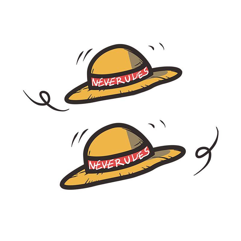 One Piece Luffy Straw Hat Rearview Mirror Automobile Sticker Personality Creative Rearview Mirror Ca