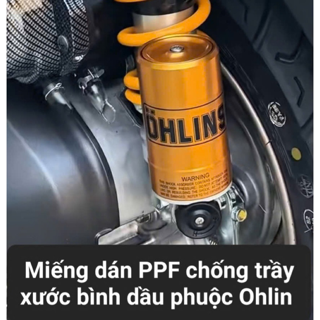 Miếng dán PPF  cho 1 bình dầu phuộc Ohlin ,bảo vệ chống trầy xước  Ohlins 816,817,243,316_811,231,32