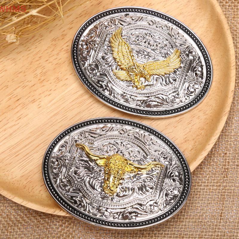 (WHMS) Long Horn Bull Eagle Western Belt Bule Golden Texas Cowboy Western Bules
