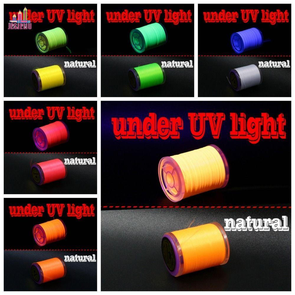 JESJELIU Fly Tying Thread, Màu huỳnh quang UV Reflection Effect Tying Thread Material, Fishing Hook 