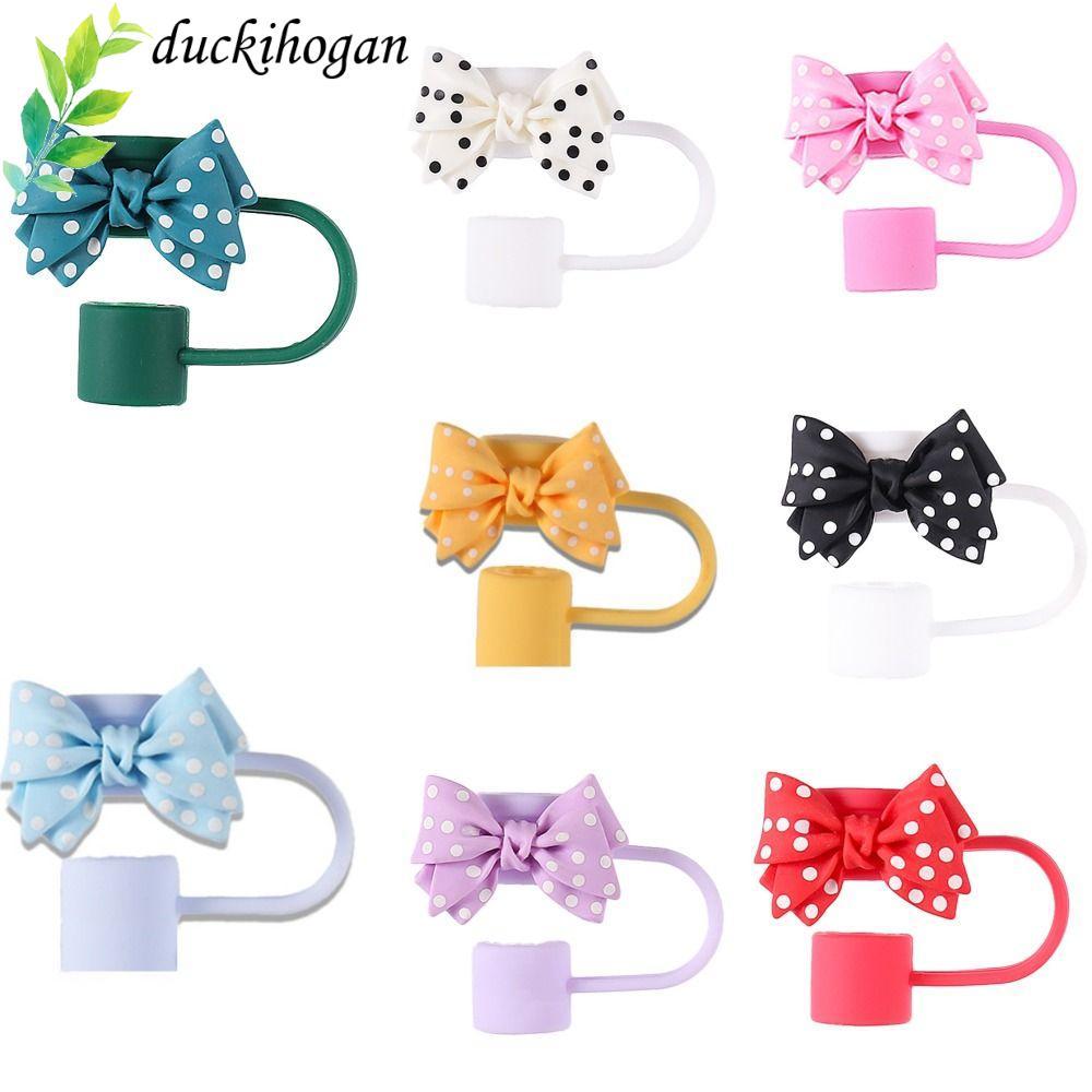 DUCKIHOGAN Ống Hút Topper, Đồ Dùng Dự Tiệc Nơ Nơ Ống Hút Vỏ, Di Động Chống Bụi Niêm Phong Tốt Nắp Ốn