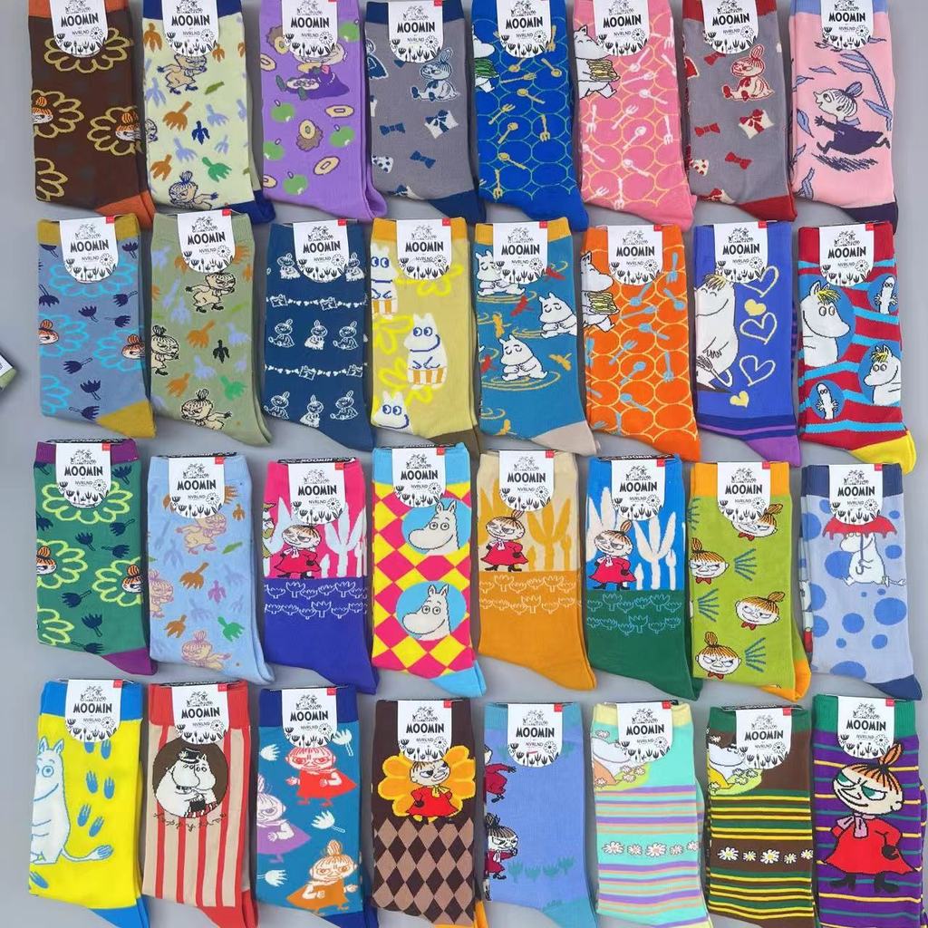 Moomin moomin moomin Yamei Họa Tiết Giữa Ống Tất Hoạt Hình Nhật Bản Anime Dễ Thương ins Tất Nữ