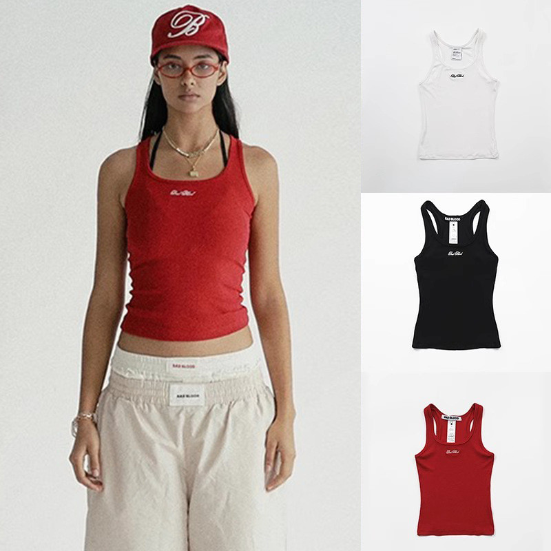 ZQLS badblood bcac Series of American retro embroidered tank tops for women, sexy tops for hot girls