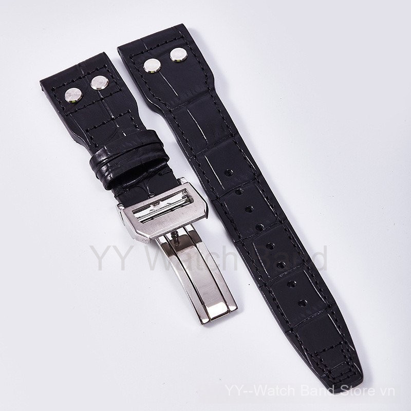 Dây đeo họa tiết tre cho IW Pilot band 20 / 21 / 22mm Top Grain Leather Vintage Watch Phụ kiện