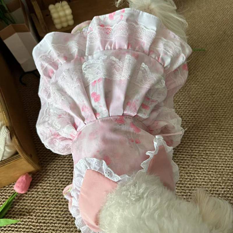 Pet Clothes Spring/Summer Ultra-Light and Thin corgi french bulldog clothes Pet Clothes Cute Bow-Kno