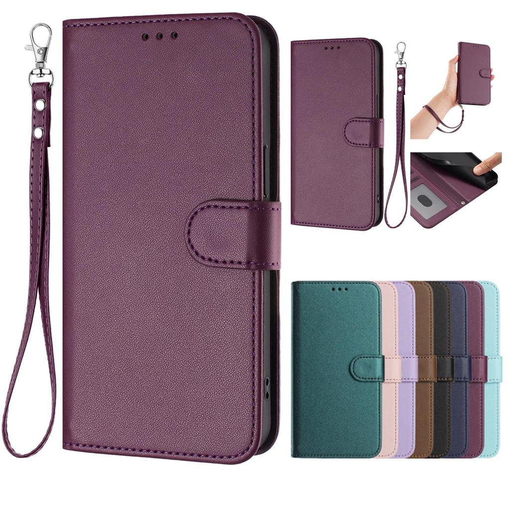 Ốp Điện Thoại Ví Màu Trơn Cho Samsung Galaxy XCover 7 Pro M56 M55 M36 M35 M23 M16 M13 C55 F23 F16 Da