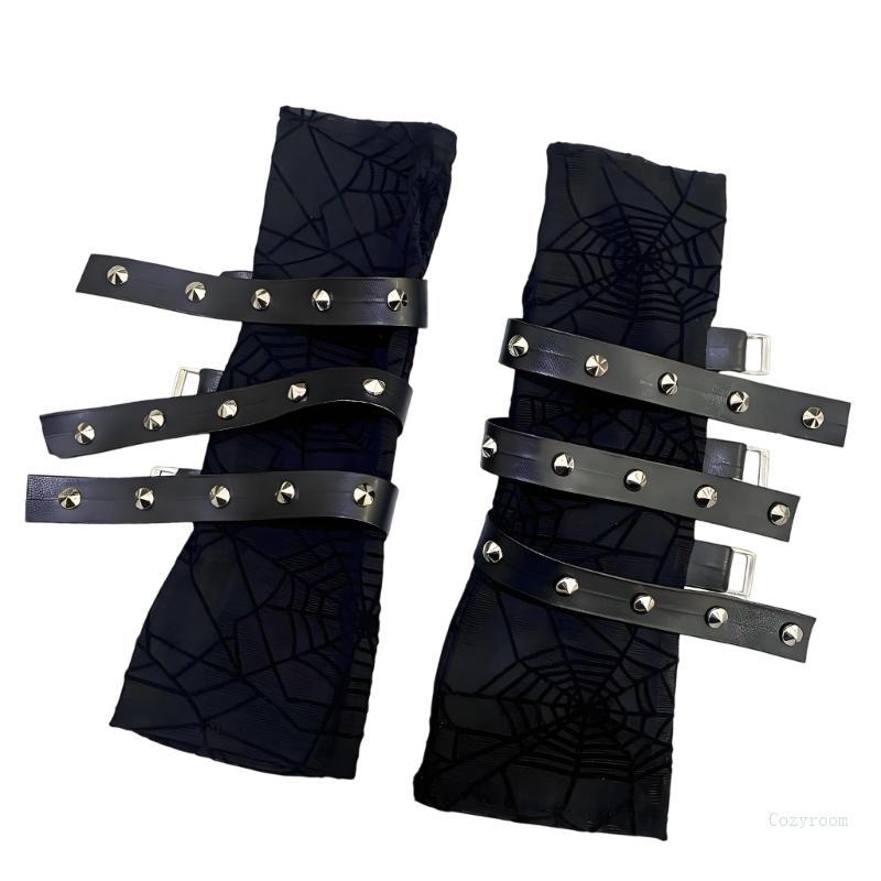 Crazy Rivets Mạ Ren Bảo Vệ Cổ Tay Có Thể Điều Chỉnh Băng Tay Cho Gothic Rock Thời Trang Và Thể Thao 