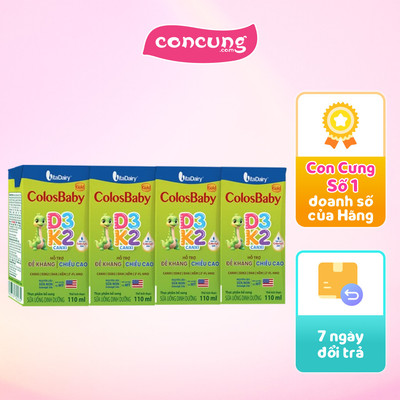 Sữa Uống Dinh Dưỡng Colosbaby Gold D3K2 110ml (lốc 4 hộp)