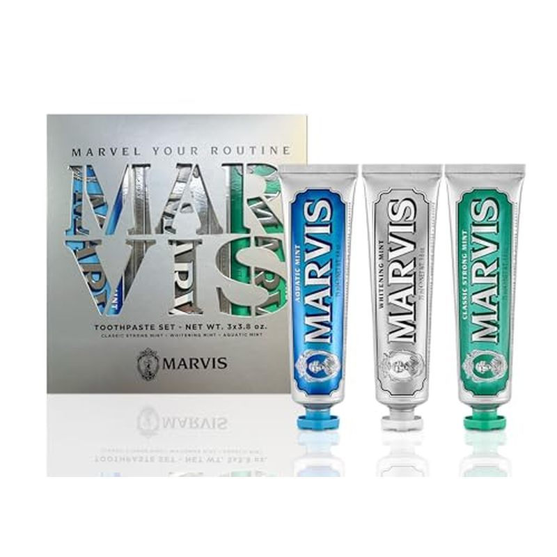 Marvis Best Sellers Trio, Classic Strong Mint, Whitening Mint, Aquatic Mint, 3 Tube 75ml / 3.8oz Mỗi