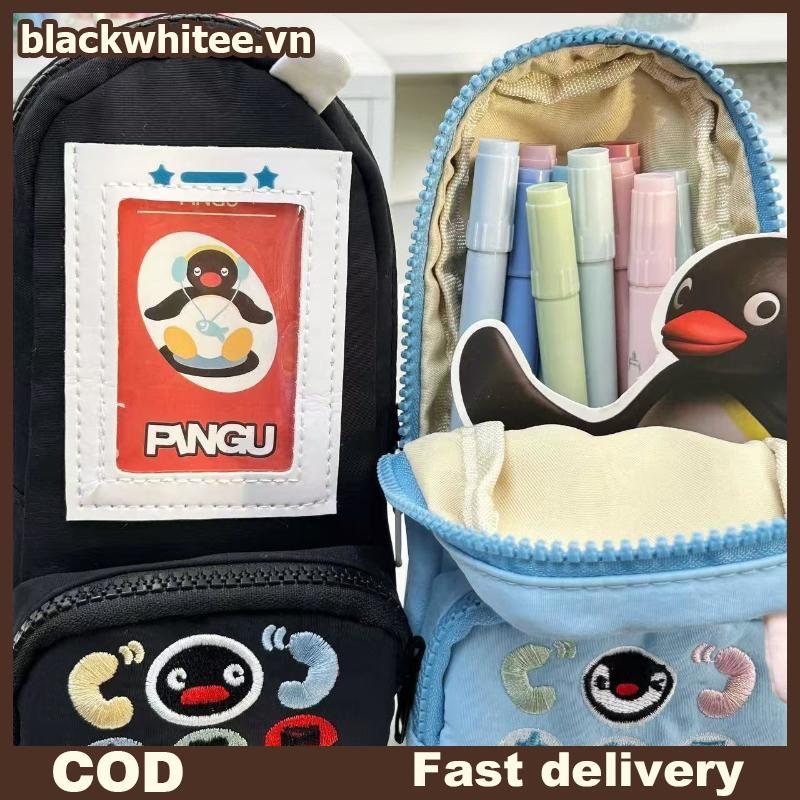 BWHTE Kawaii Chim Cánh Cụt Túi Đựng Bút Hình Điện Thoại Dung Tích Lớn Văn Phòng Phẩm Túi Bảo Quản Vă